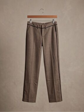 Hanley Mellon luxury Women's Tailored Brown Straight-Leg Trousers